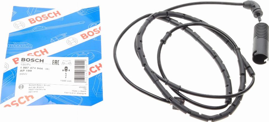 BOSCH 1 987 474 944 - Senzor de avertizare,uzura placute de frana parts5.com