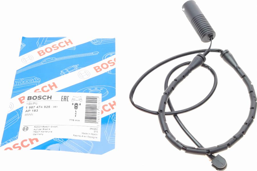 BOSCH 1 987 474 925 - Hoiatuskontakt, piduriklotsi kulumine parts5.com