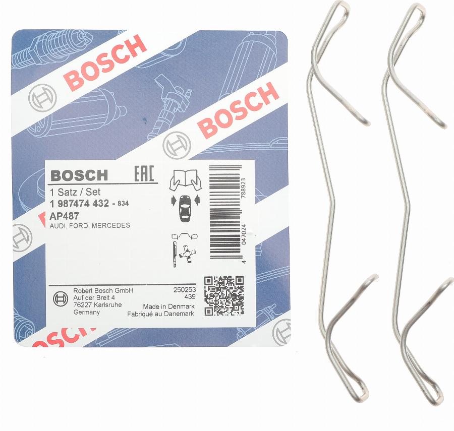 BOSCH 1 987 474 432 - Tartozékkészlet, tárcsafékbetét parts5.com