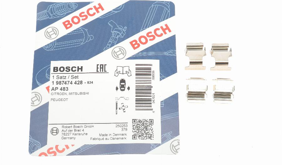 BOSCH 1 987 474 428 - Accessory Kit for disc brake Pads parts5.com