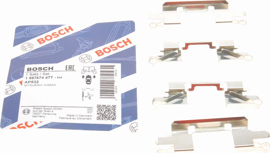 BOSCH 1 987 474 477 - Zubehörsatz, Scheibenbremsbelag parts5.com