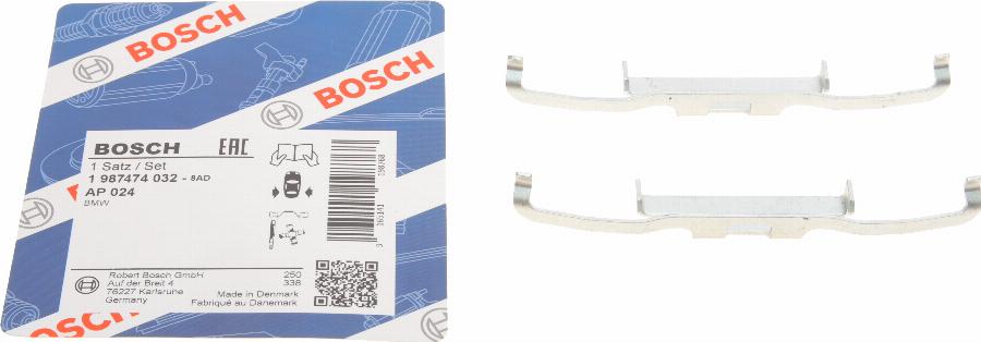 BOSCH 1 987 474 032 - Kit de accesorios, pastillas de frenos parts5.com