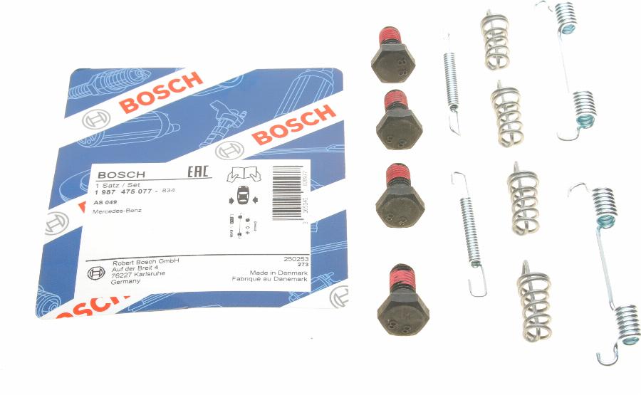 BOSCH 1 987 475 077 - Juego de accesorios, zapatas de freno de estacionamiento parts5.com