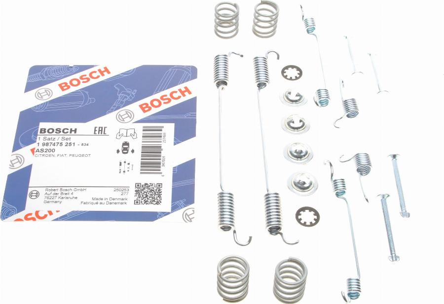 BOSCH 1 987 475 251 - Tartozékkészlet, fékpofa parts5.com