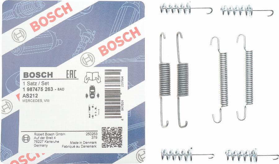 BOSCH 1 987 475 263 - Комплект принадлежности, челюсти за ръчна спирачка parts5.com