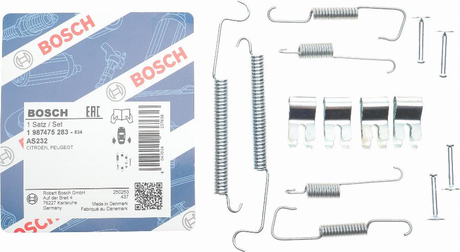 BOSCH 1 987 475 283 - Kompletni pribor, zavorna celjust parts5.com