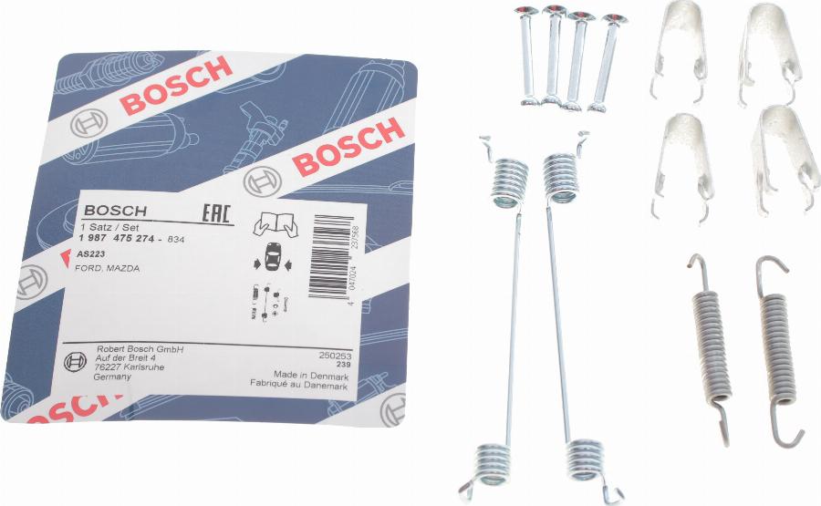 BOSCH 1 987 475 274 - Set accesorii, sabot de frana parts5.com