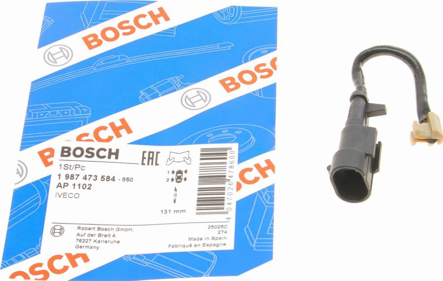 BOSCH 1 987 473 584 - Opozorilni kontakt, obraba zavorne obloge parts5.com