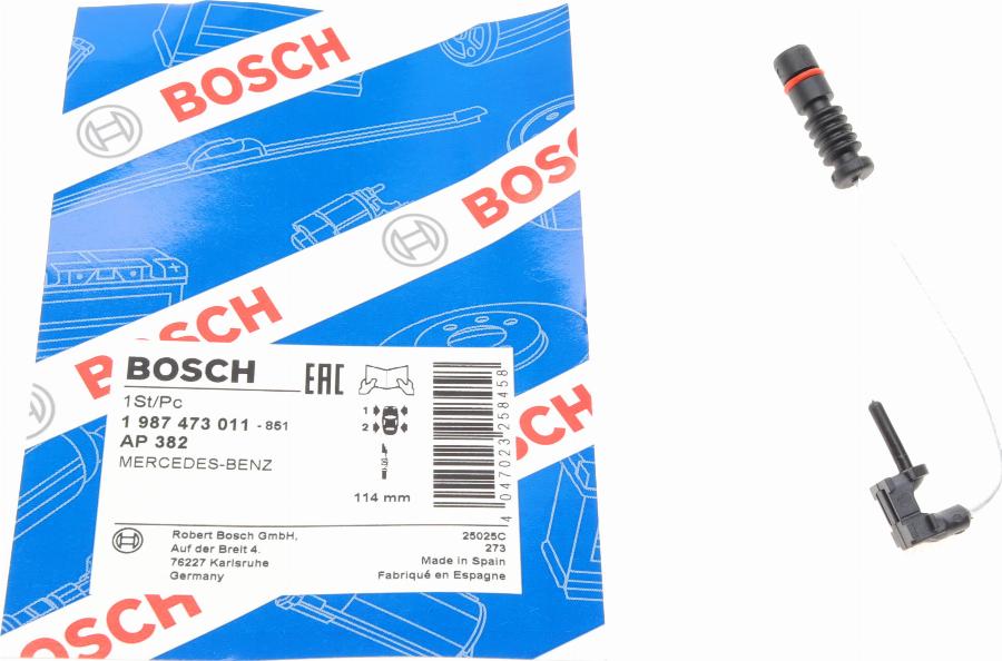 BOSCH 1 987 473 011 - Opozorilni kontakt, obraba zavorne obloge parts5.com