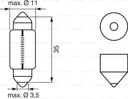 BOSCH 1 987 301 060 - Λυχνία, φωτ. πινακ. κυκλοφορίας parts5.com