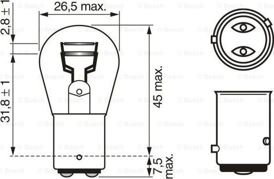 BOSCH 1 987 301 015 - Żarówka, światła STOP parts5.com