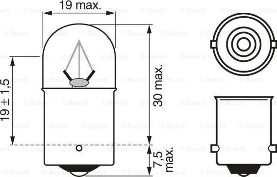 BOSCH 1 987 302 505 - Lámpara incandescente, luz trasera parts5.com