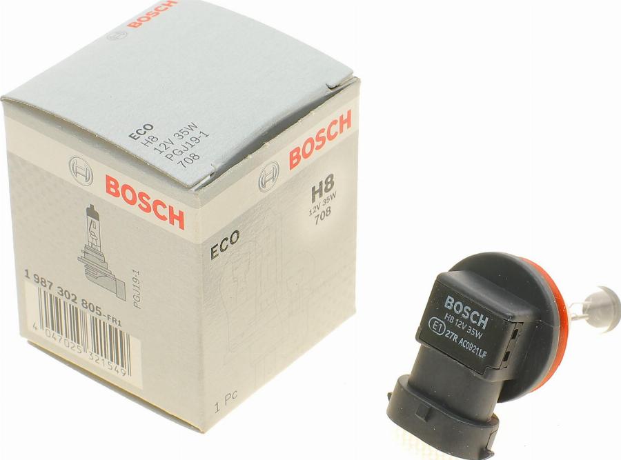 BOSCH 1 987 302 805 - Крушка с нагреваема жичка, фар за дълги светлини parts5.com