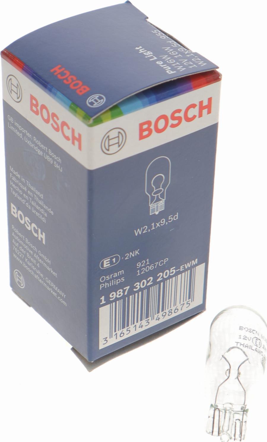 BOSCH 1 987 302 205 - Żarówka, lampa kierunkowskazu parts5.com