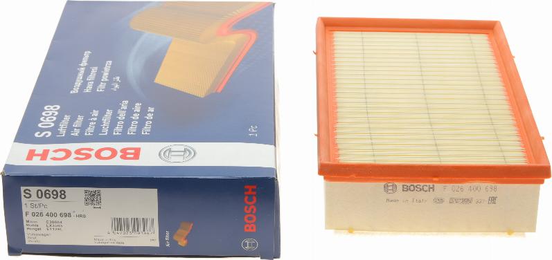 BOSCH F 026 400 698 - Vzduchový filter parts5.com