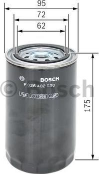 BOSCH F 026 402 030 - Filtru combustibil parts5.com