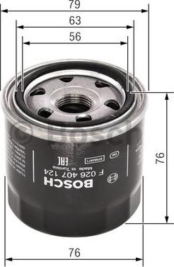 BOSCH F 026 407 124 - Маслен филтър parts5.com