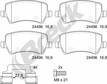 Breck 24496 00 702 10 - Brake Pad Set, disc brake parts5.com