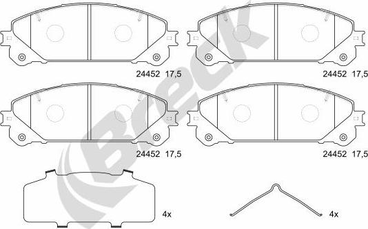 Breck 24452 00 551 00 - Set placute frana,frana disc parts5.com