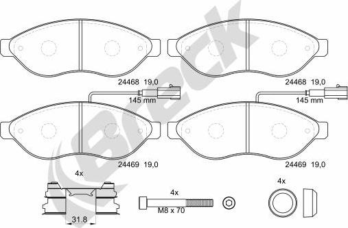 Breck 24469 00 703 20 - Set placute frana,frana disc parts5.com