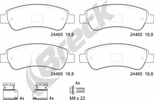 Breck 24465 00 703 00 - Set placute frana,frana disc parts5.com