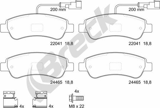 Breck 24465 00 703 10 - Set placute frana,frana disc parts5.com