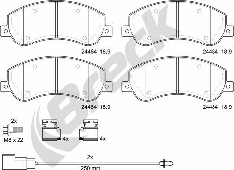 Breck 24484 00 703 10 - Set placute frana,frana disc parts5.com