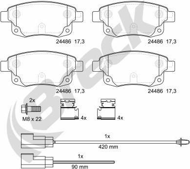 Breck 24486 00 702 10 - Set placute frana,frana disc parts5.com