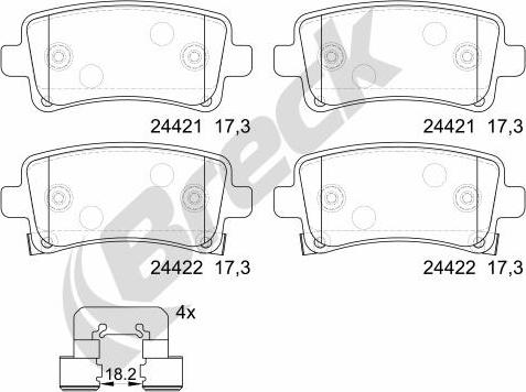 Breck 24421 00 704 10 - Set placute frana,frana disc parts5.com