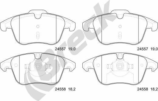 Breck 24557 00 701 00 - Brake Pad Set, disc brake parts5.com