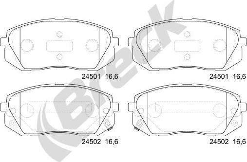 Breck 24501 00 701 00 - Sada brzdových platničiek kotúčovej brzdy parts5.com