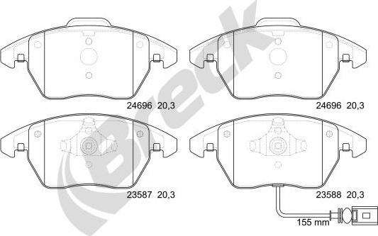 Breck 24696 00 701 10 - Brake Pad Set, disc brake parts5.com