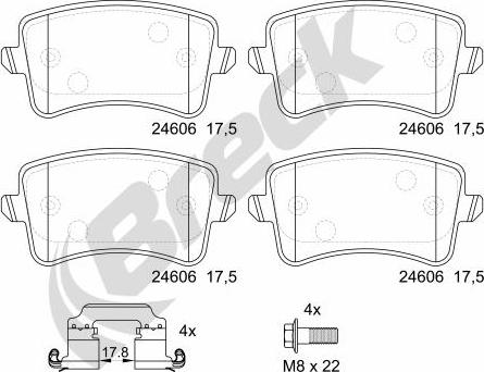 Breck 24606 00 554 10 - Set placute frana,frana disc parts5.com