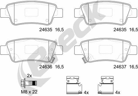 Breck 24635 00 704 00 - Set placute frana,frana disc parts5.com