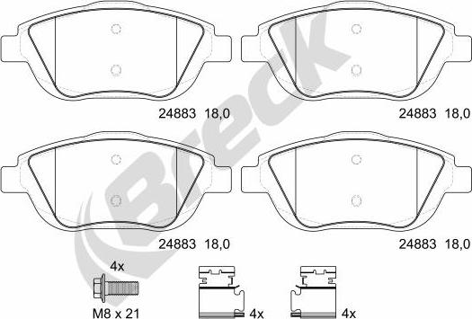 Breck 24883 00 702 00 - Set placute frana,frana disc parts5.com