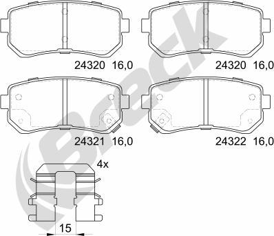 Breck 24320 00 704 10 - Set placute frana,frana disc parts5.com