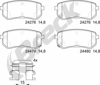 Breck 24276 00 704 10 - Brake Pad Set, disc brake parts5.com