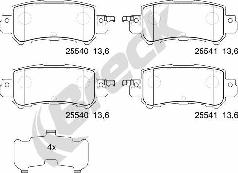 Breck 25540 00 702 00 - Set placute frana,frana disc parts5.com