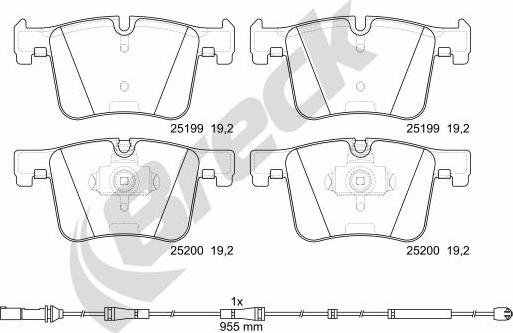 Breck 25199 00 551 10 - Set placute frana,frana disc parts5.com