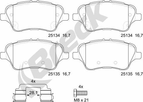 Breck 25134 00 701 00 - Set placute frana,frana disc parts5.com