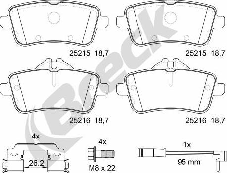 Breck 25215 00 554 00 - Set placute frana,frana disc parts5.com