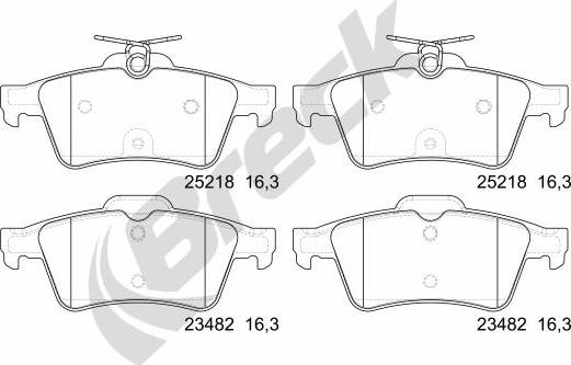 Breck 25218 00 702 00 - Zestaw klocków hamulcowych, hamulce tarczowe parts5.com