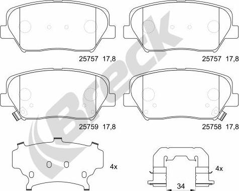 Breck 25757 00 701 00 - Set placute frana,frana disc parts5.com