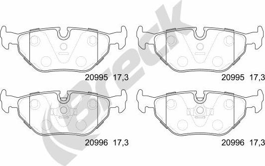 Breck 20995 00 704 00 - Brake Pad Set, disc brake parts5.com