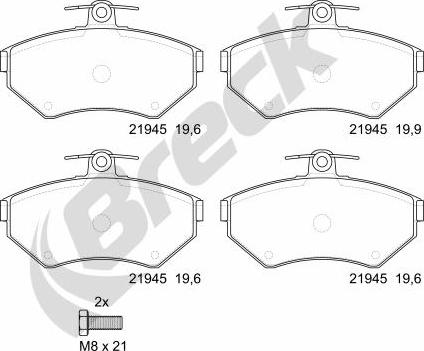 Breck 21945 10 701 00 - Set placute frana,frana disc parts5.com