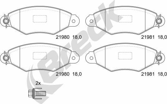 Breck 21980 00 702 00 - Fren balata seti, diskli fren parts5.com