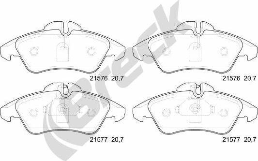 Breck 21576 00 703 10 - Set placute frana,frana disc parts5.com