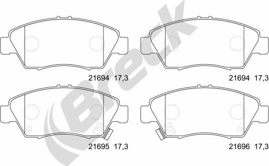 Breck 21694 00 701 10 - Σετ τακάκια, δισκόφρενα parts5.com