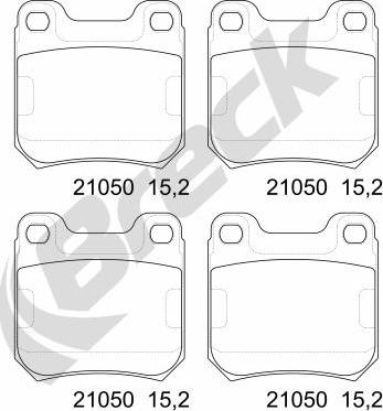 Breck 21050 00 704 00 - Σετ τακάκια, δισκόφρενα parts5.com