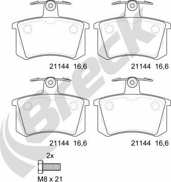 Breck 21144 00 704 00 - Set placute frana,frana disc parts5.com